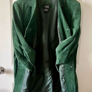 Dennis Basso Green Leather Jacket